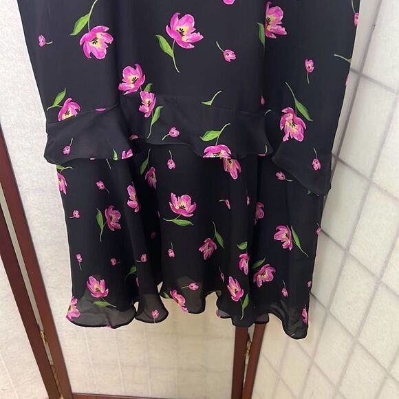 MILLY GIA DRESS IN BLACK & PINK SIZE 10 - Picture 4 of 10